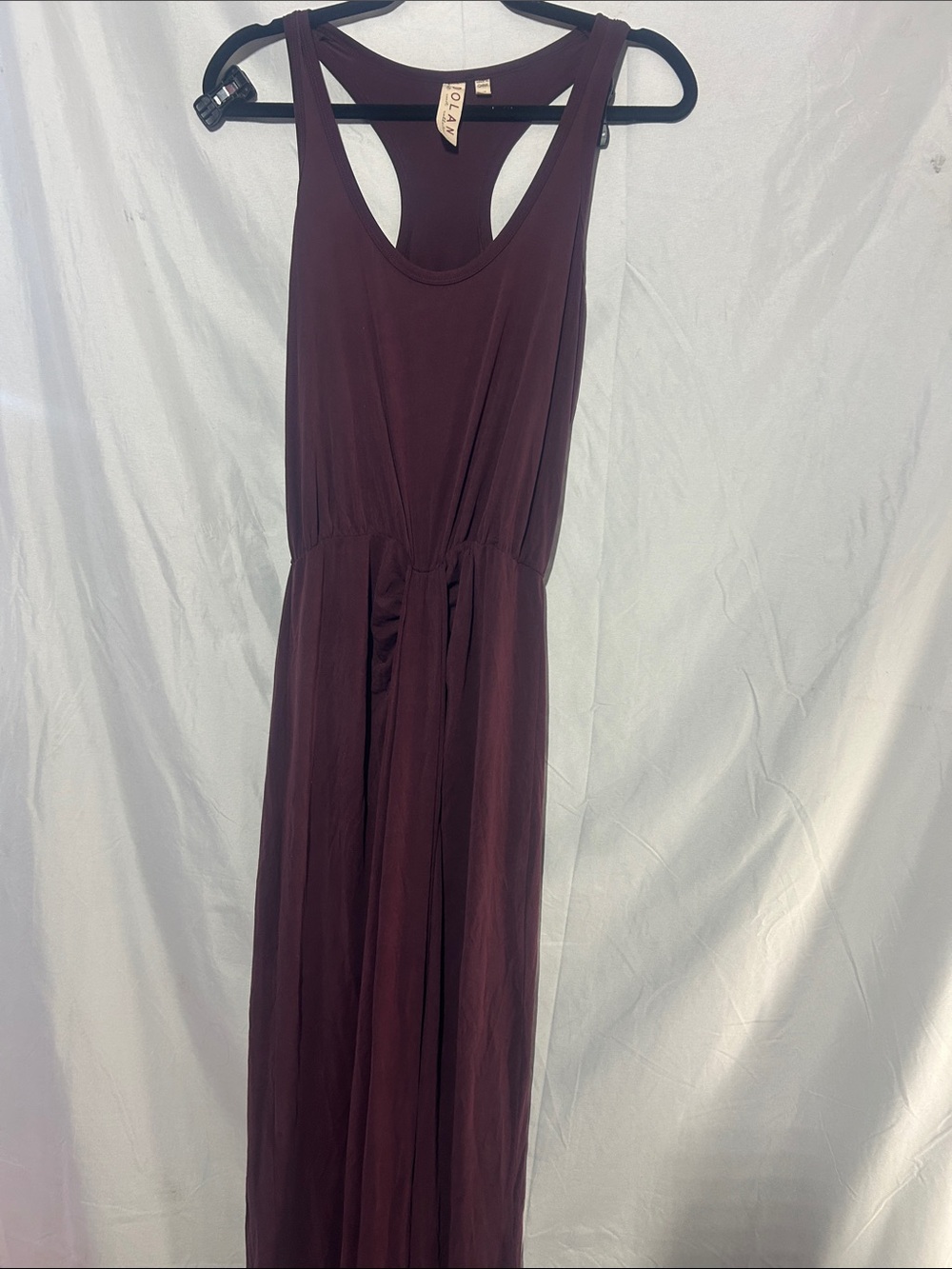 dolan Burgundy Sleeveless Maxi Dress with Tie Waist